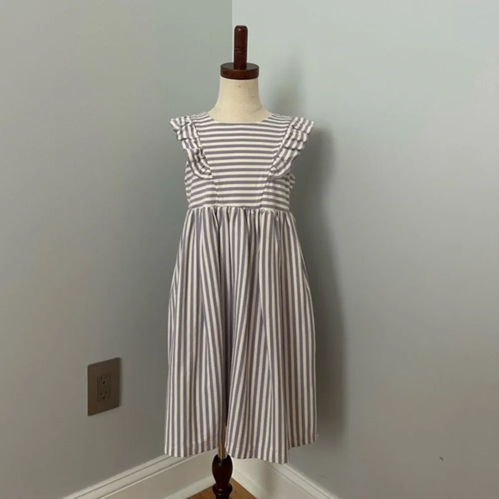 HANNA ANDERSSON GIRLS RUFFLE SLEEVE APRON DRESS NWOT